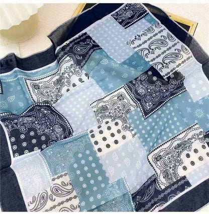 Korean-style Fresh And Delicate Floral Silk Scarf
