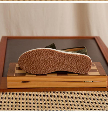 Retro Sheepskin Slip-on Mens Loafers