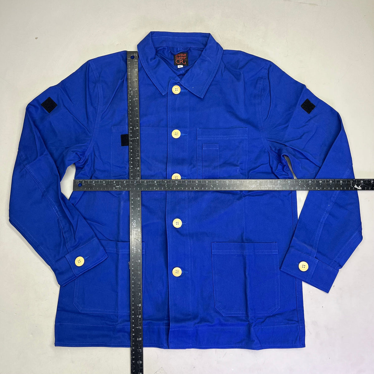CPG CODEGRAPHY WORLDWIDE 4 Pocket Button Up Shore Coat Men's Sz L Blue