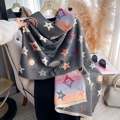 Double-sided Scarf Shawl For Women Autumnwinter