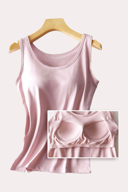 Round Neck Tank with Bra for Comfortable Everyday Wear