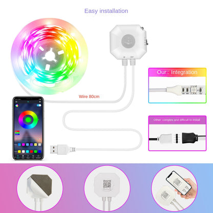 Colorful Bluetooth App Human Body Sensing Bedside Lamp with USB 5V 5050 Bedroom Induction