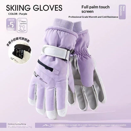 Womens Fleece-Lined Cold-Weather Five-Finger Cycling Gloves