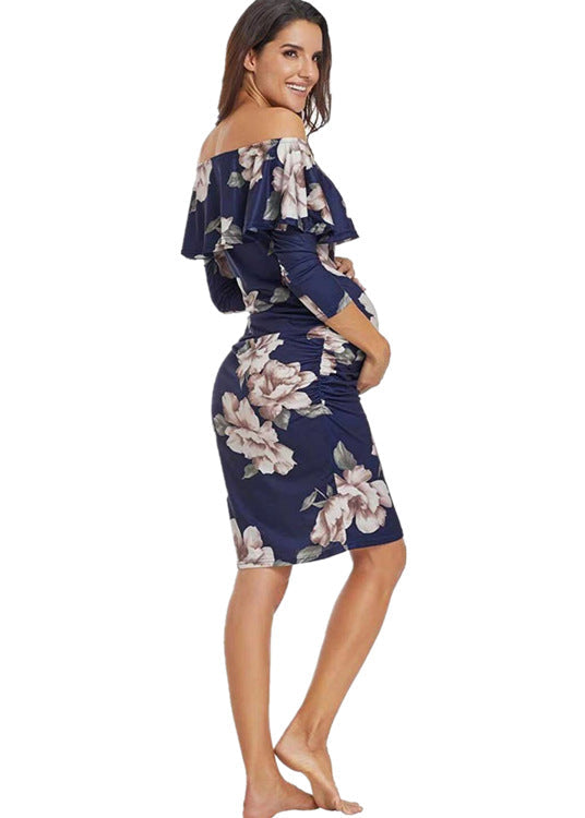 Printed maternity dress