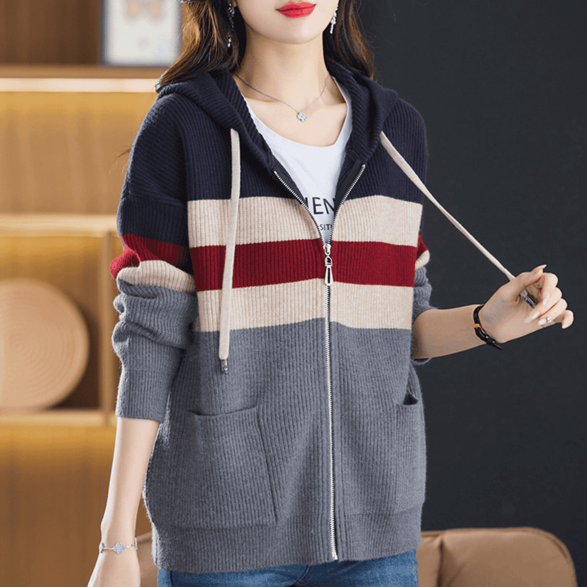 Korean-style Loose-fitting Plus-size Slimming Sweater Coat