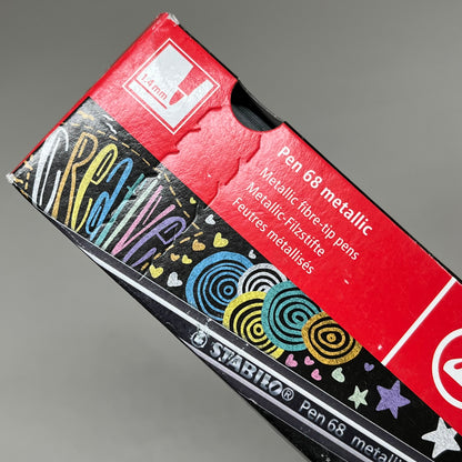 STABILO(2 PACK,10 EACH) Premium Metallic Felt Tip Pen 68 Metallic 68/805 1059285