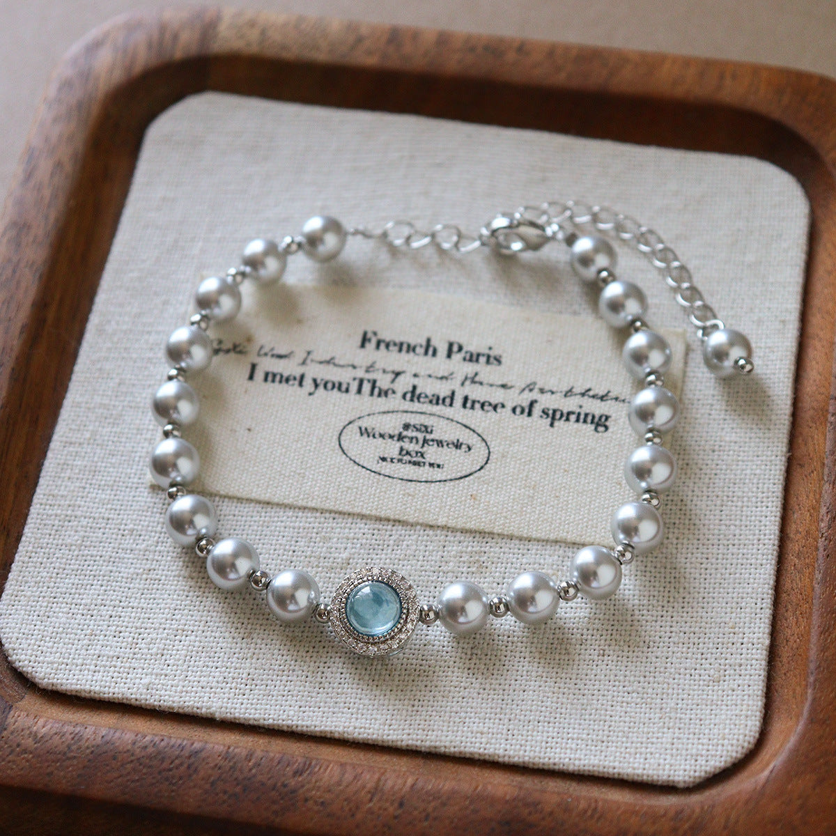 Stylish Elegant And Versatile Aquamarine And Shijia Pearl Bracelet
