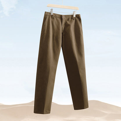 Men's Loose Fit Straight Leg Casual Trousers - Comfortable Daily Wear Pants for Men