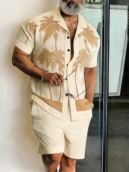 Short-sleeve Shirt And Beach Pants Casual Set