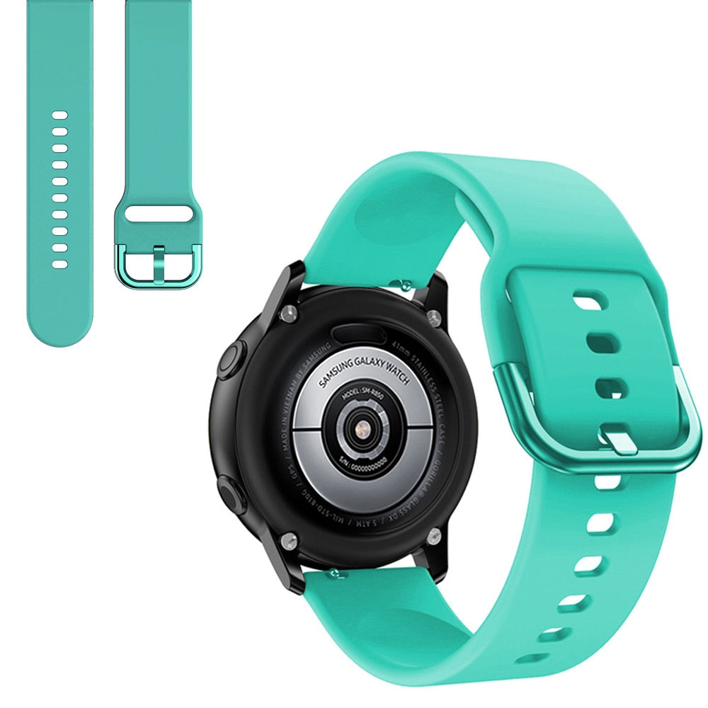 Suitable for Samsung Galaxy Watch Active2 Solid Color Silicone Strap 20/22mm Universal Strap
