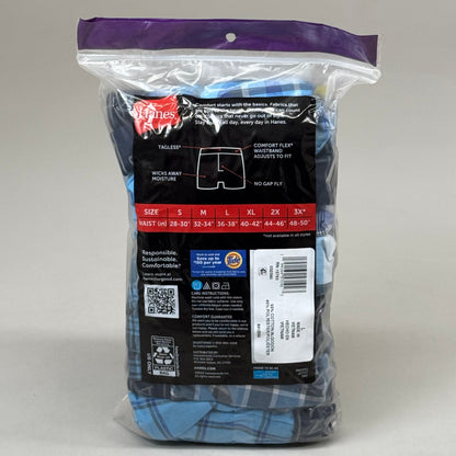 HANES (6 PACK!) Men's Cool Comfort Boxer Briefs Sz L 36-38" Blue/Navy Blue RN15763