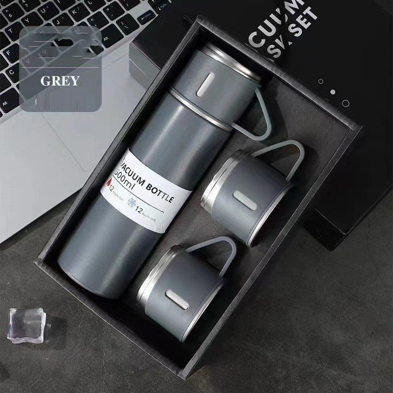A cup of three-lid thermos cup portable fashion gift box set stainless steel cup