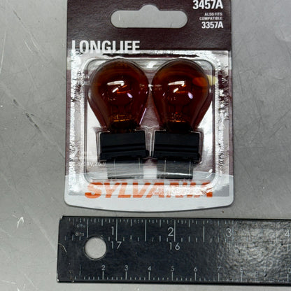 SYLVANIA (6 Bulb) Long Life Miniature 3457A, Orange 3457ALL.BP2