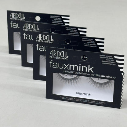 ARDELL (4 PACK, 1 PAIR EACH) Fauxmink Eyelashes Lightweight Knot Free 815