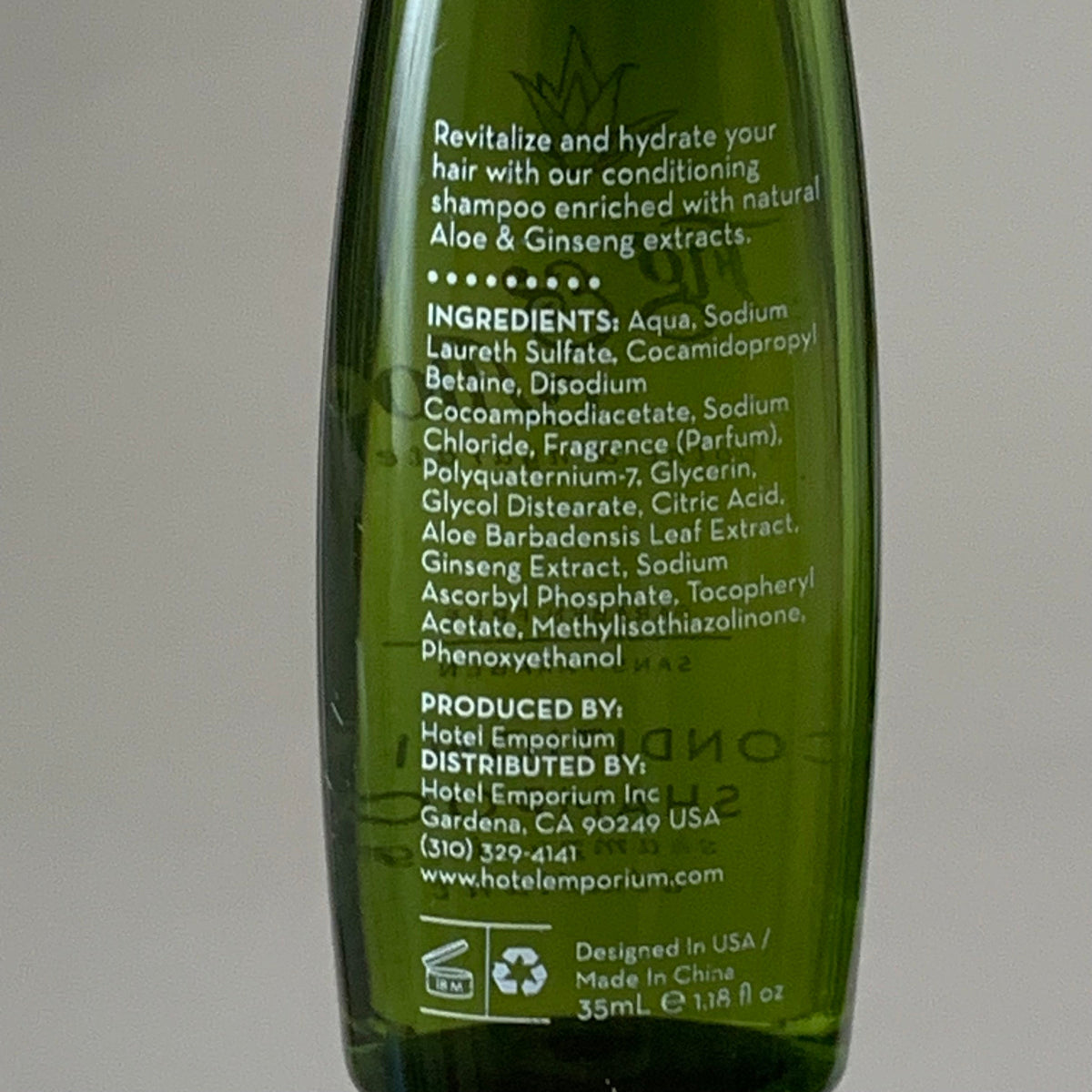ALOE & FIG (1 Box, 200 Bottles) Conditioning Shampoo Sample Bottles 35ML