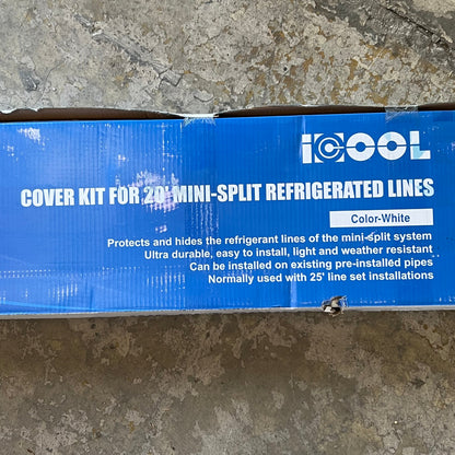 COOL PVC Pipe Duct Cover Kit For 20' Mini Split Refrigerated Lines, White