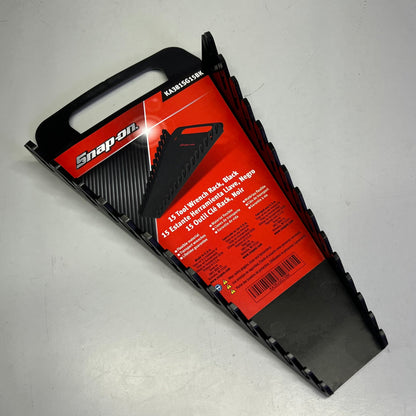 SNAP-ON 15 Tool Wrench Rack W/ Handle Fits 2" Deep Drawers Black KA381SG15BK
