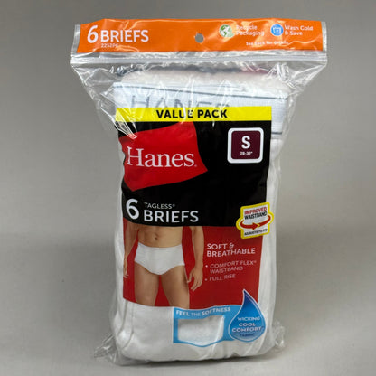 HANES (6 PACK!) Men's Cool Comfort Boxer Briefs Sz S 28-30" White 2252P6