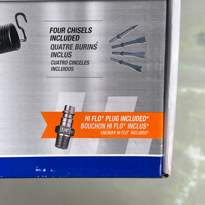 TRU-FLATE Air Chisel Hammer Hi FLO W/ 4 Chisels 4500 BPM 90 Psi 1/4" 25-560