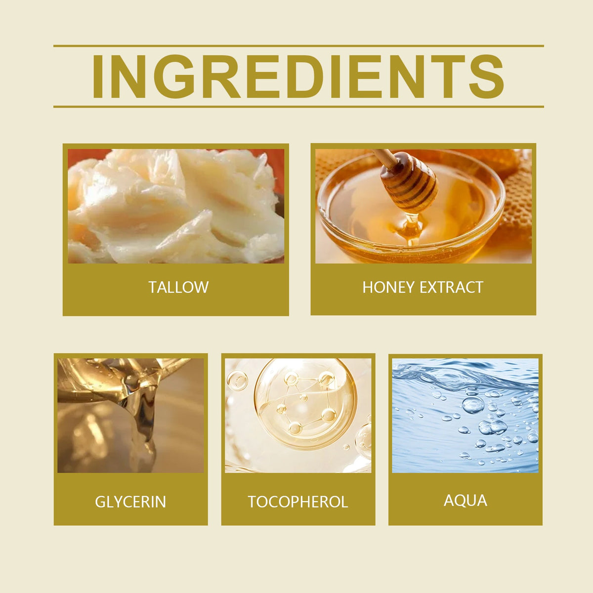 Tallow Honey Facial Moisturizer Hydrating Moisturizing Gentle Care Skin Cream