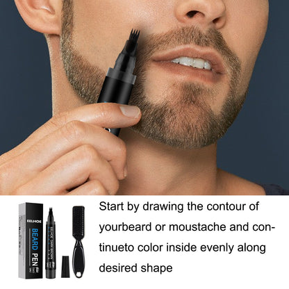 Beard Refill Pen Kit Men's Beard Natural Waterproof Beard Pen Beard Tracing Pen