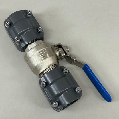 AIRPIPE Nickel-Plated Quick Connect Lock Brass Valve  1-1/2" Blue/Black 30352040001