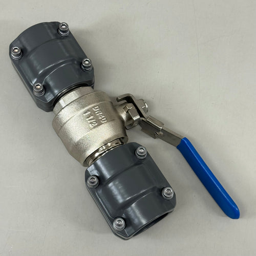 AIRPIPE Nickel-Plated Quick Connect Lock Brass Valve  1-1/2" Blue/Black 30352040001
