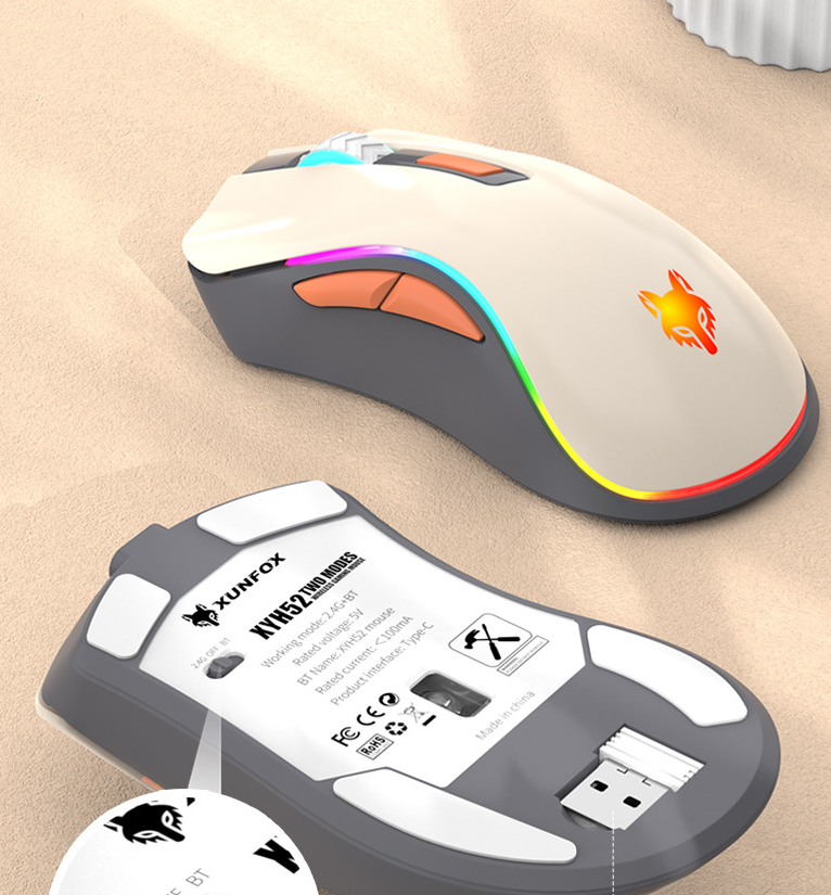 Wireless 2.4G Bluetooth dual-mode mouse rechargeable computer mute office gaming mouse