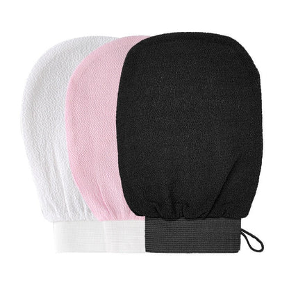 Medium fine sand, viscose fiber, silk like scrub gloves, shower towels, and special scrub mud that does not harm the skin