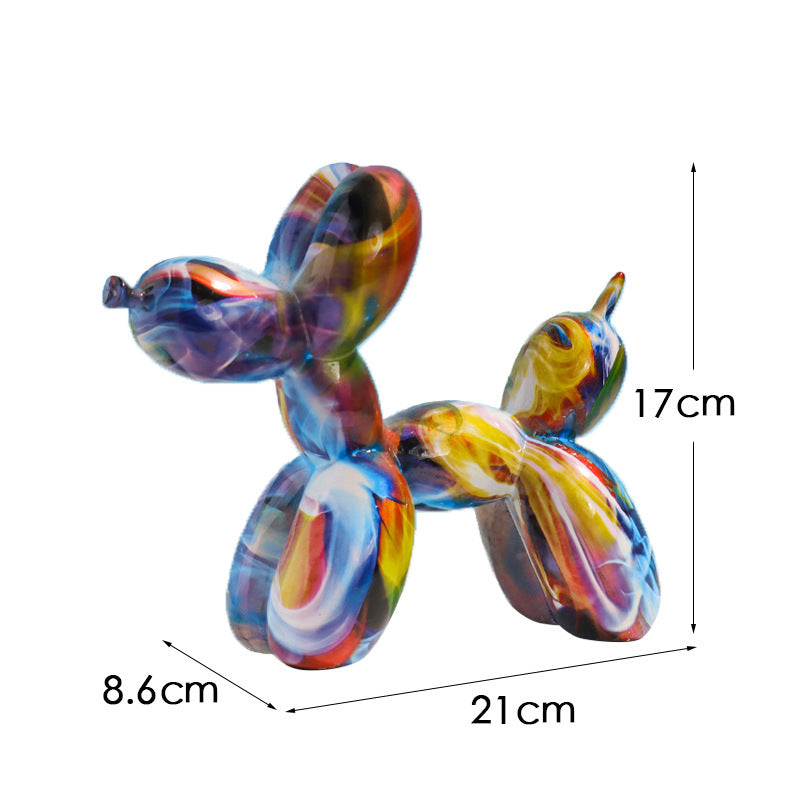 New black and white plaid balloon dog ornaments creative TV cabinet wine cabinet living room porch resin crafts