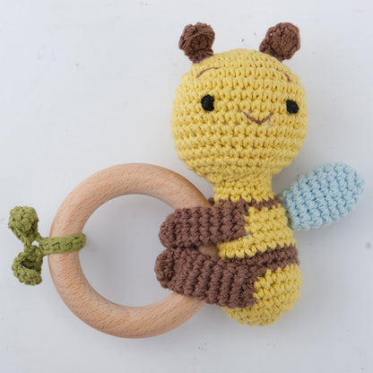 Carving Name Baby Soothing Bell Newborn Gift Bath Gift Knitted Cartoon Doll