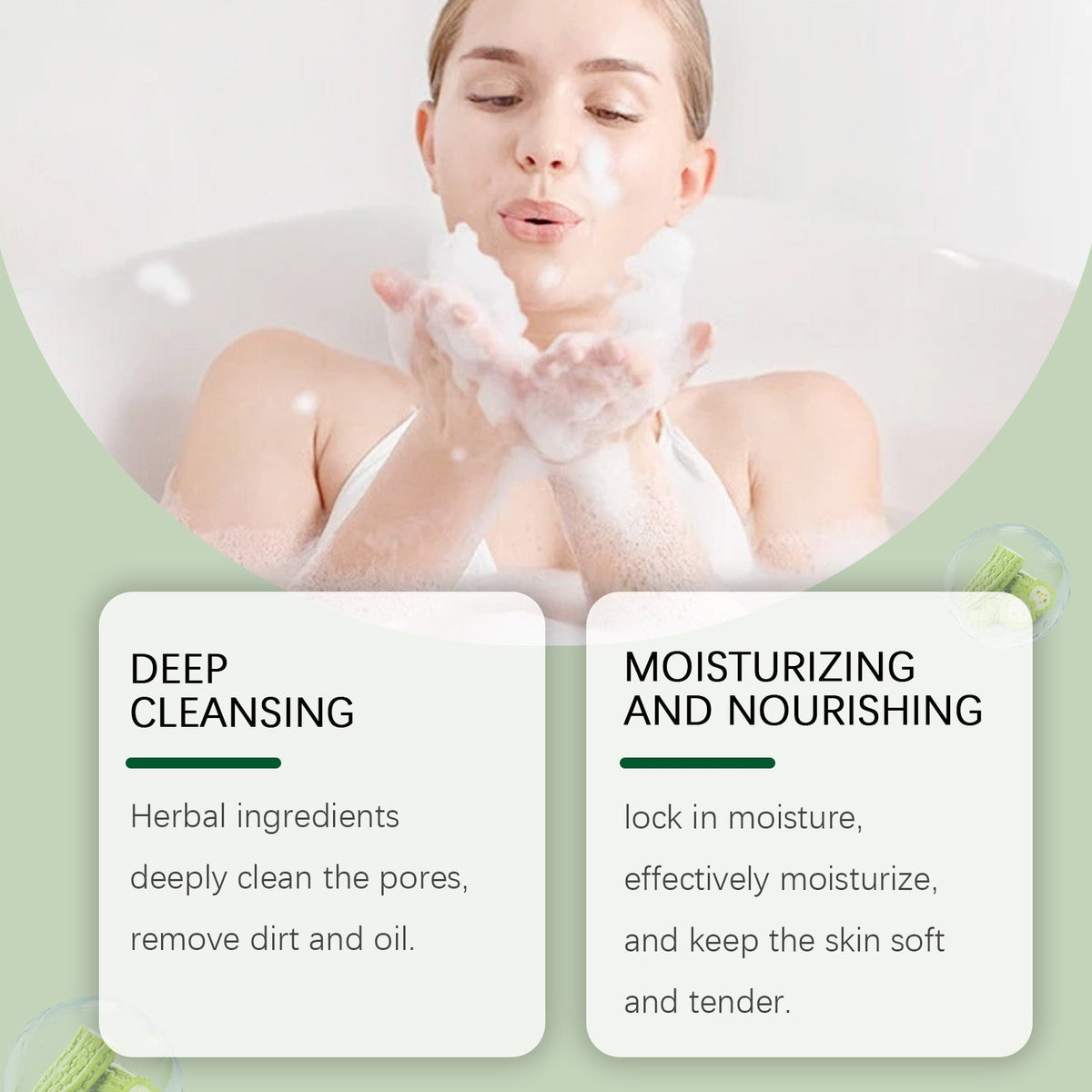 Bitter Gourd Herbal Bath Soap Gently Moisturizes Body Skin Moisturizes And Cleanses Pores Bath Body Soap