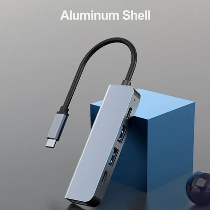 5-in-1 Type-C to HDMI Adapter USB C HUB 4K30Hz PD100W Docking Station USB-C 3.1 Splitter for MacBook iPad Pro Huawei USB 3.0 HUB