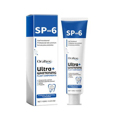Probiotic Brightening Toothpaste, Oral Cleaning Remove Odor Stains White Teeth Gum Care Toothpaste