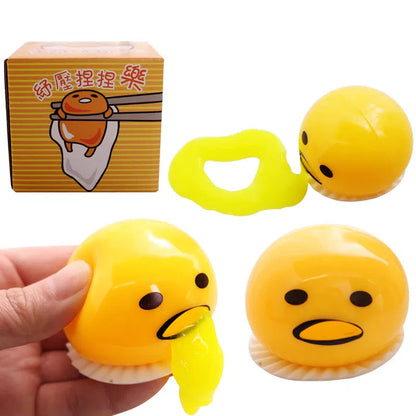 Vomit Egg Yolk Lazy Egg Yolk Brother Pinch Music Milk Yolk Vomit Egg Ball Stress Relief Toy ﻿