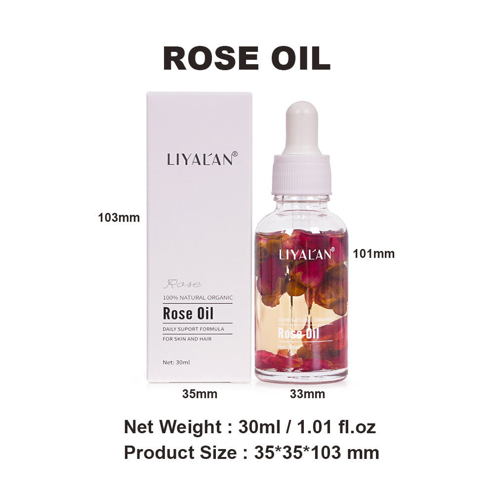 30ml Multi-Purpose Rose Oil: For Face, Body & Hair - Hydrating Botanical Essential Oil