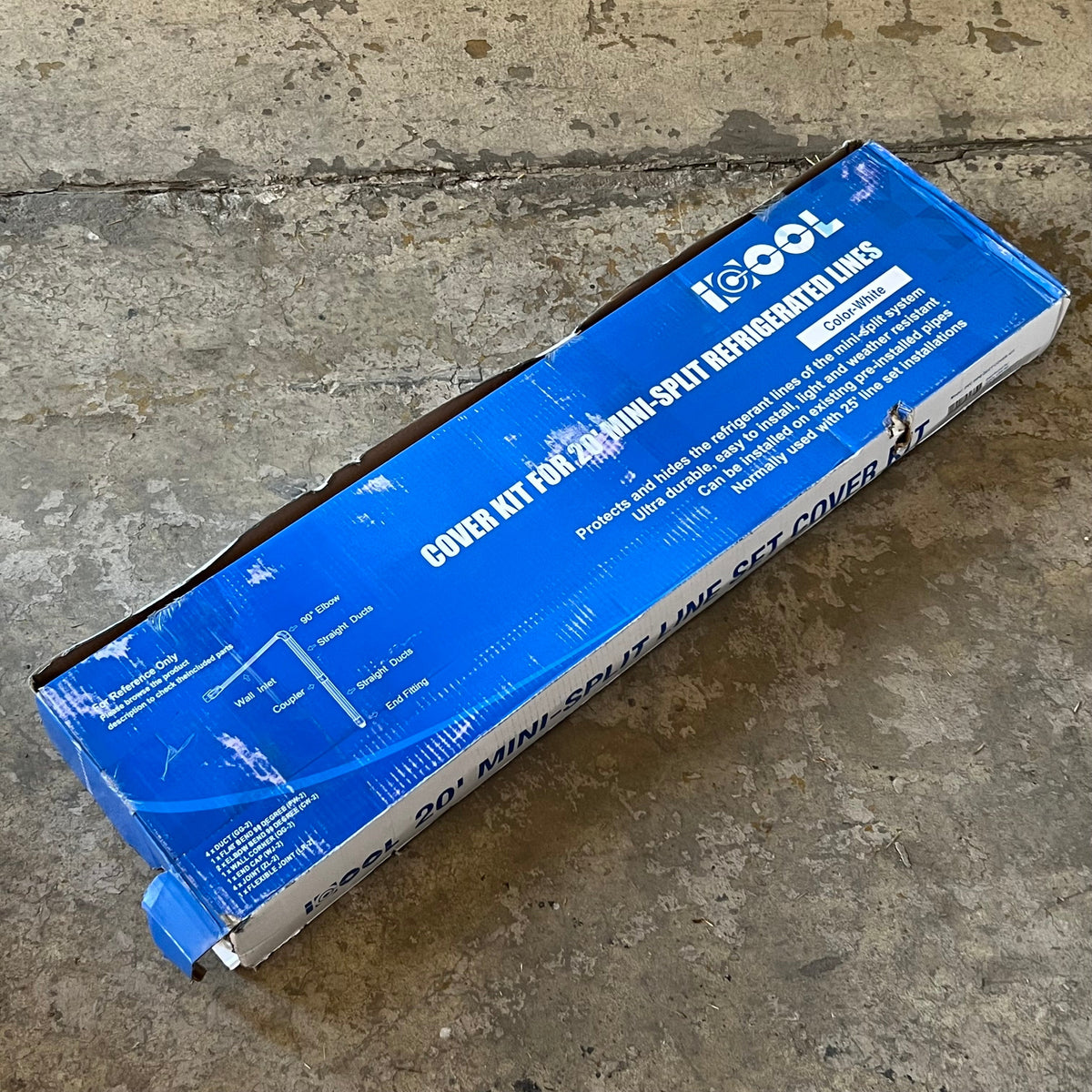 COOL PVC Pipe Duct Cover Kit For 20' Mini Split Refrigerated Lines, White
