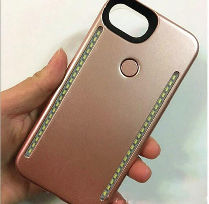 Light Up Duo Case for iPhone X SE 6 7 8 Plus Selfie Luminous Cover with Retail Package