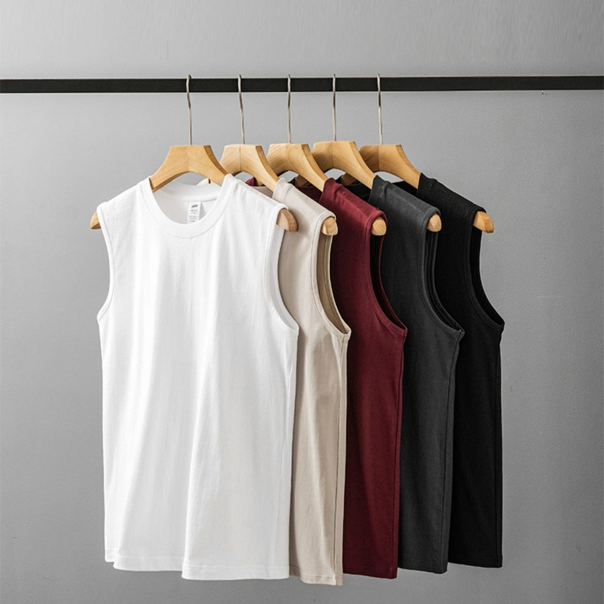 Fitness Waistcoat Solid Color Sleeveless Men’s T-shirt