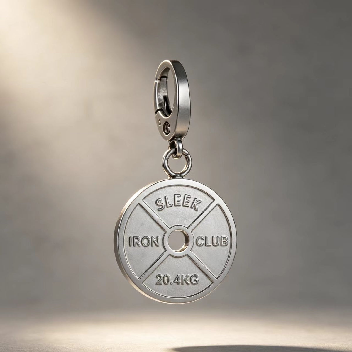 Stainless Steel Fitness Barbell Plate Pendant For Men