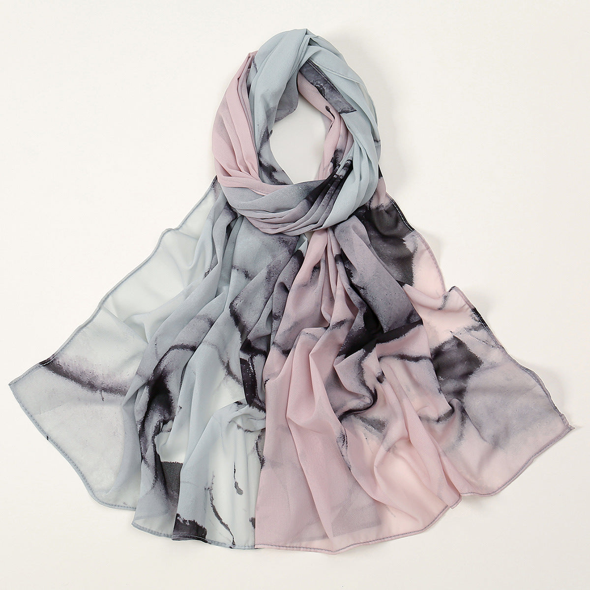 Printed Chiffon Long Scarf For Women Versatile And Fashionable For Outerwear