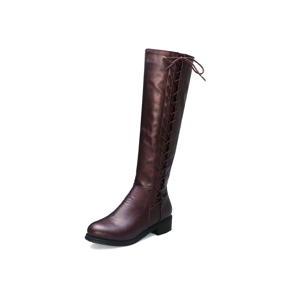 Mid-heel Round-toe High Boots For Fallwinter