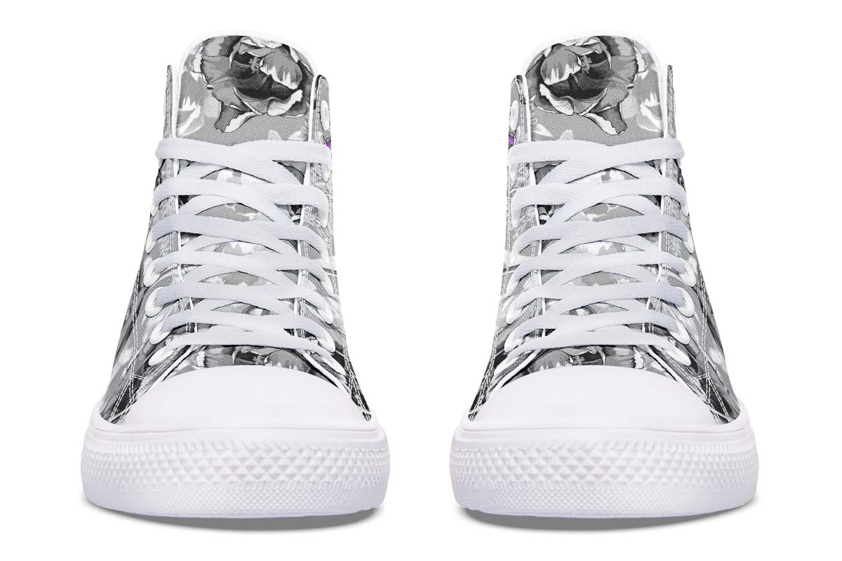 Printed Couple High Top Canvas Shoes