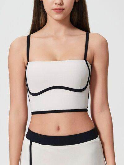 Millennia Contrast Trim Square Neck Active Cami with Pads