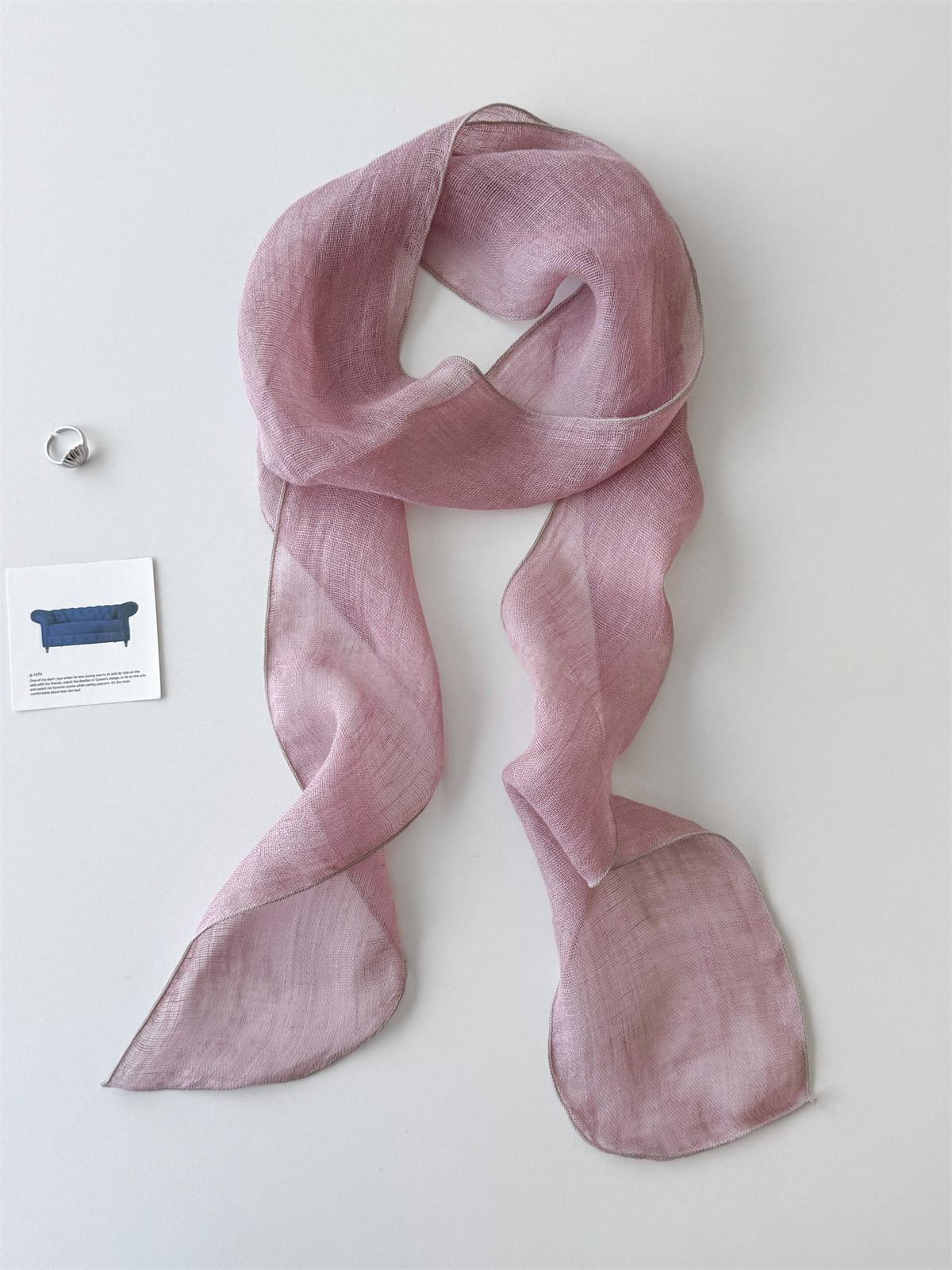 Semi-transparent Linen Scarf Ribbon Hairband