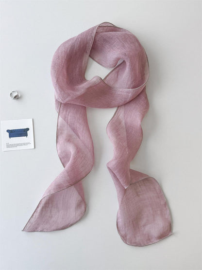 Semi-transparent Linen Scarf Ribbon Hairband