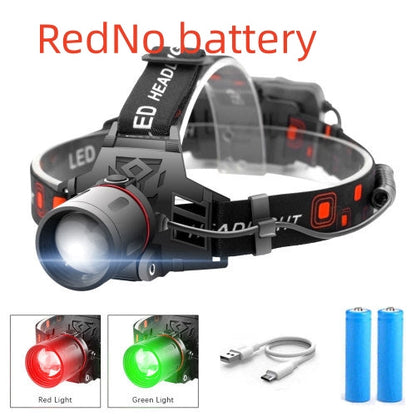 T6 white light green light red light zoom headlight