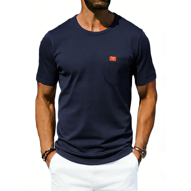 Men's Loose-fit Retro Simple Casual Crew-neck Short-sleeve T-shirt