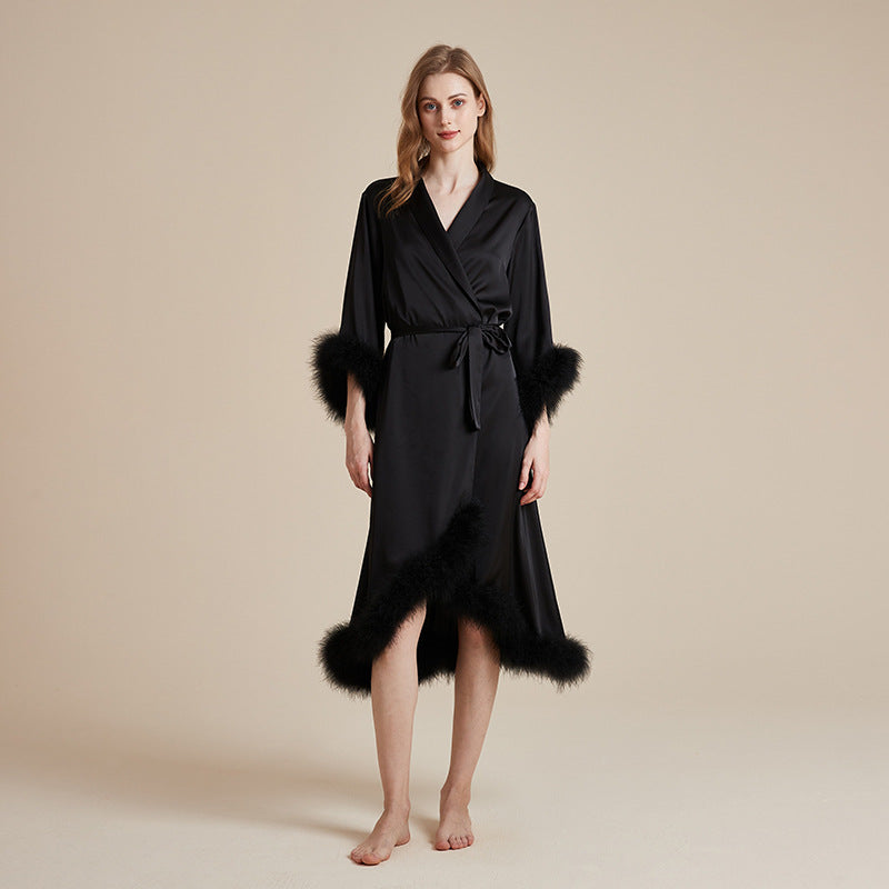 Long Feather Nightgown Womens Loungewear