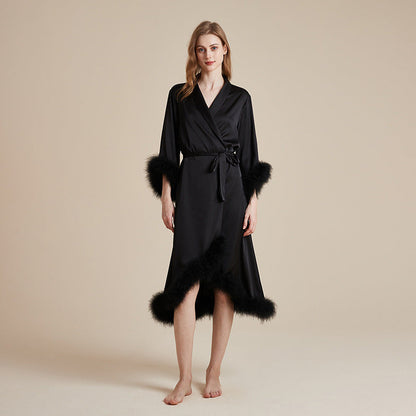 Long Feather Nightgown Womens Loungewear